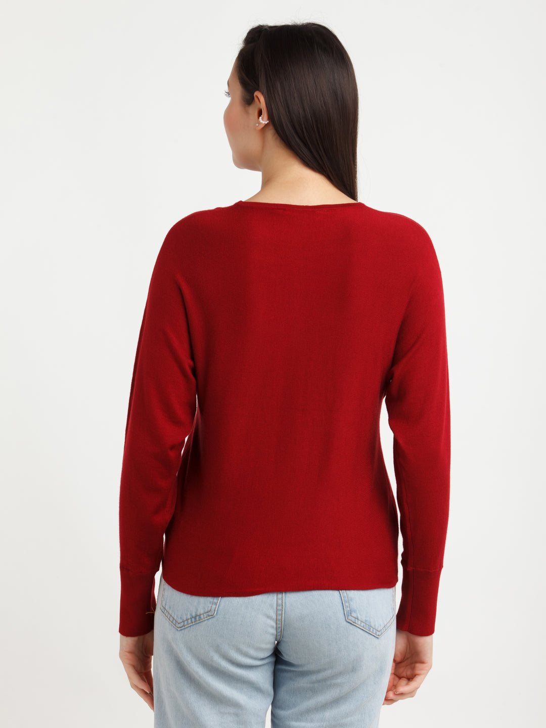 Maroon Solid Sweater