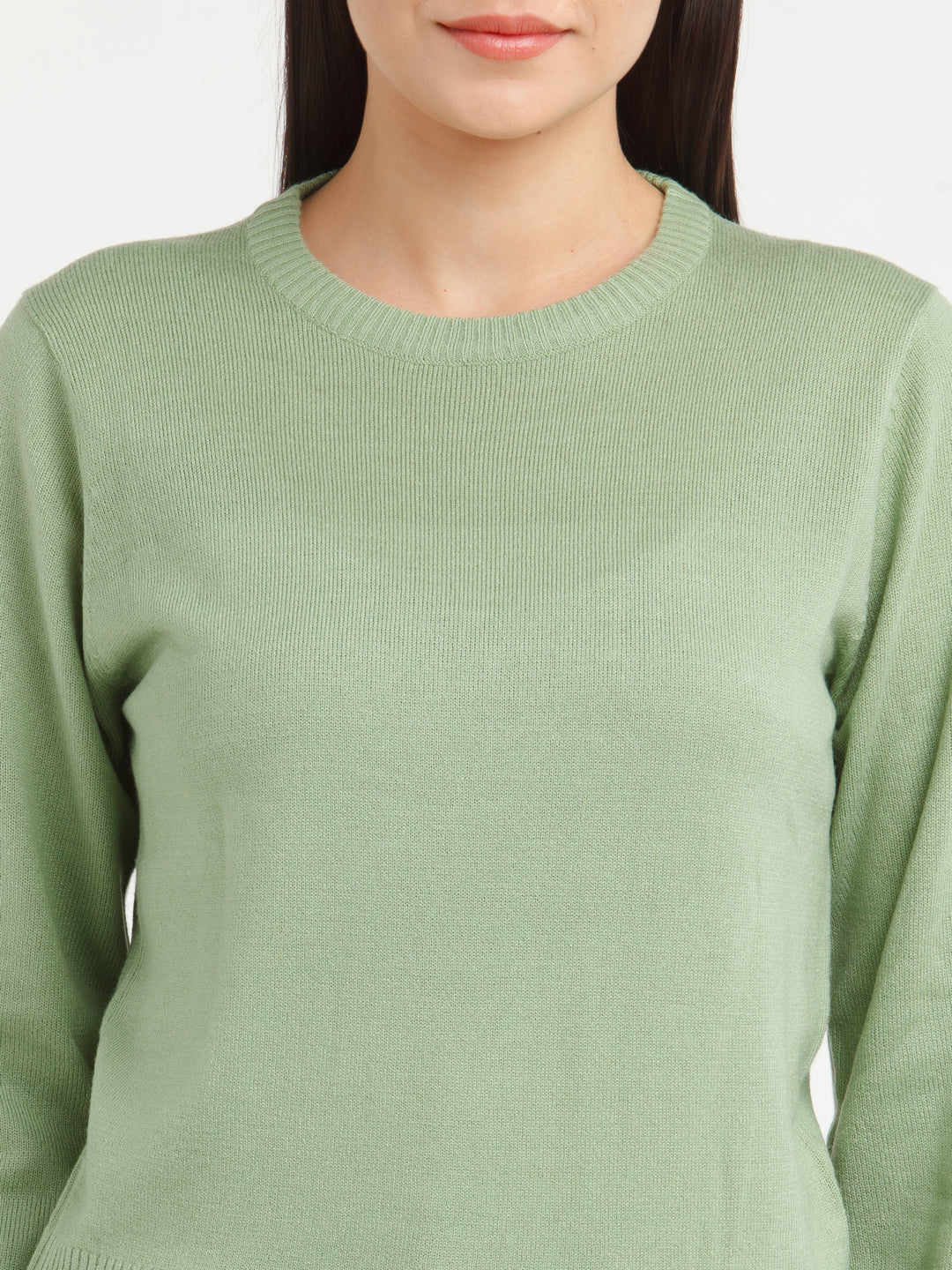 Green Solid Sweater