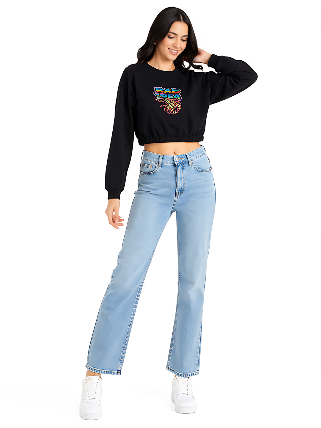 Black Printed Sweatshirt