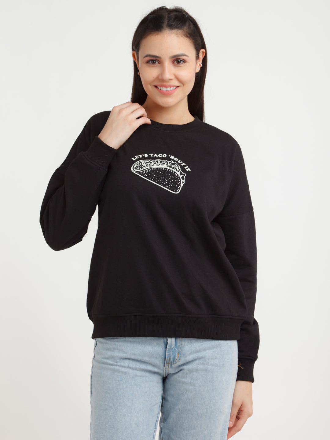 Black Printed Sweatshirt