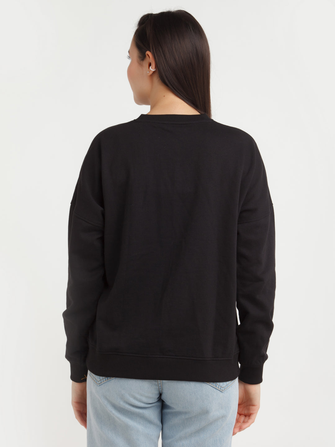 Black Printed Sweatshirt