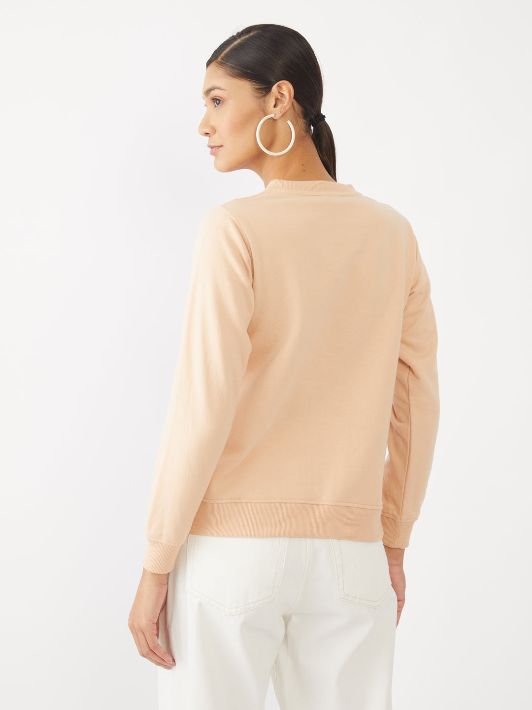 Peach Embroidered Sweatshirt