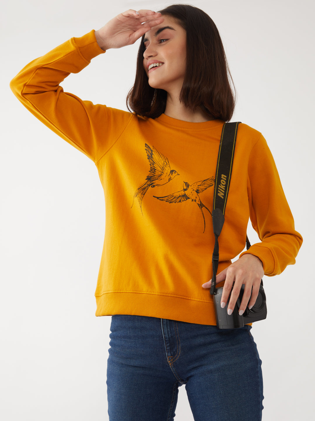 Yellow Solid Sweatshirt