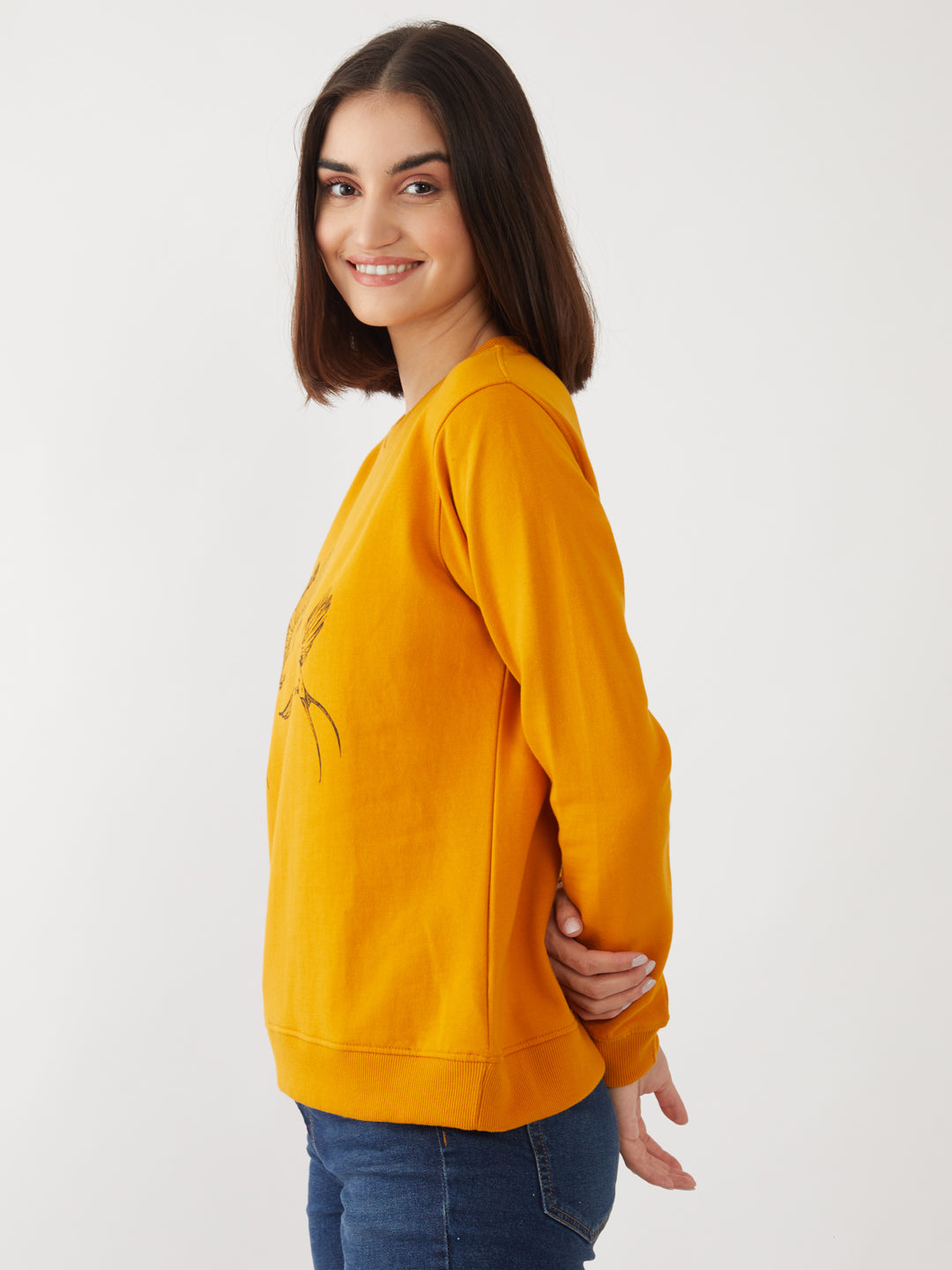 Yellow Solid Sweatshirt