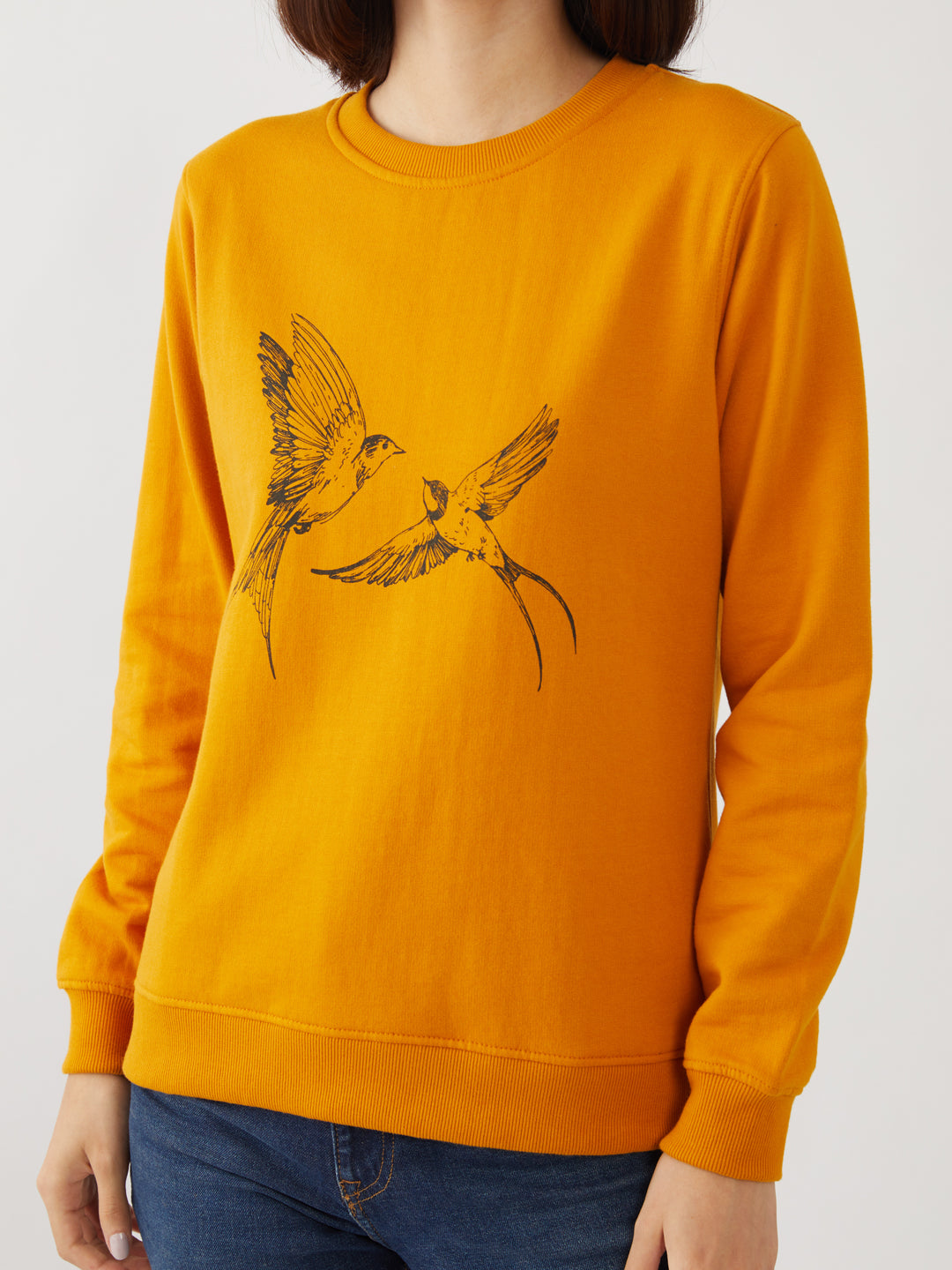 Yellow Solid Sweatshirt
