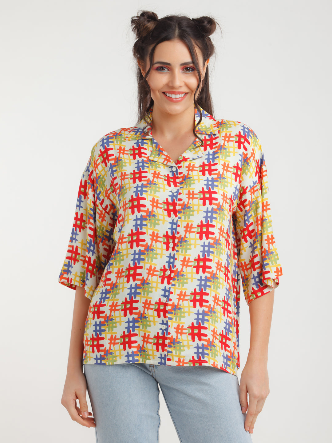 Multi Color Printed Shirt Top