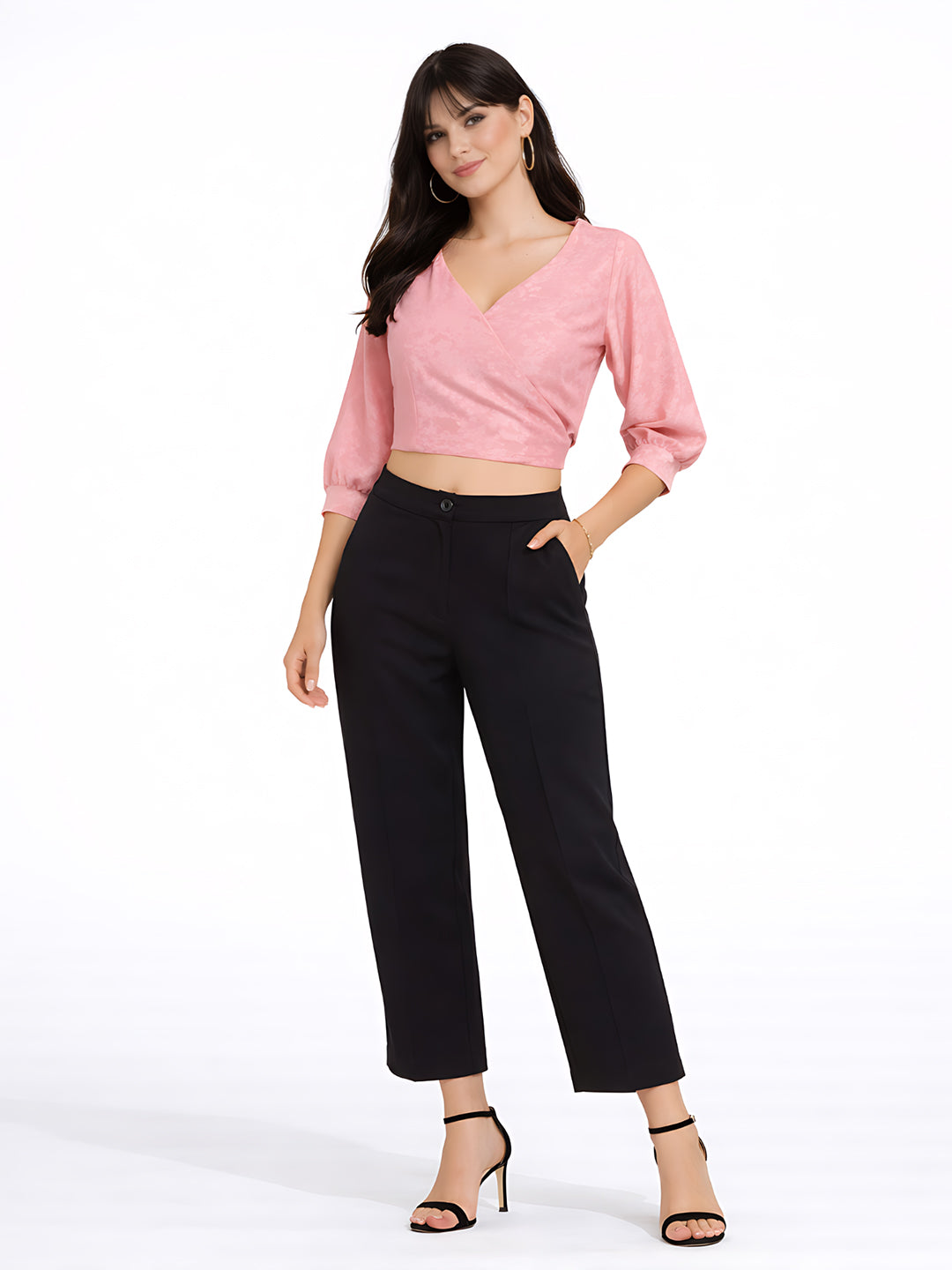 Pink Self Design Top
