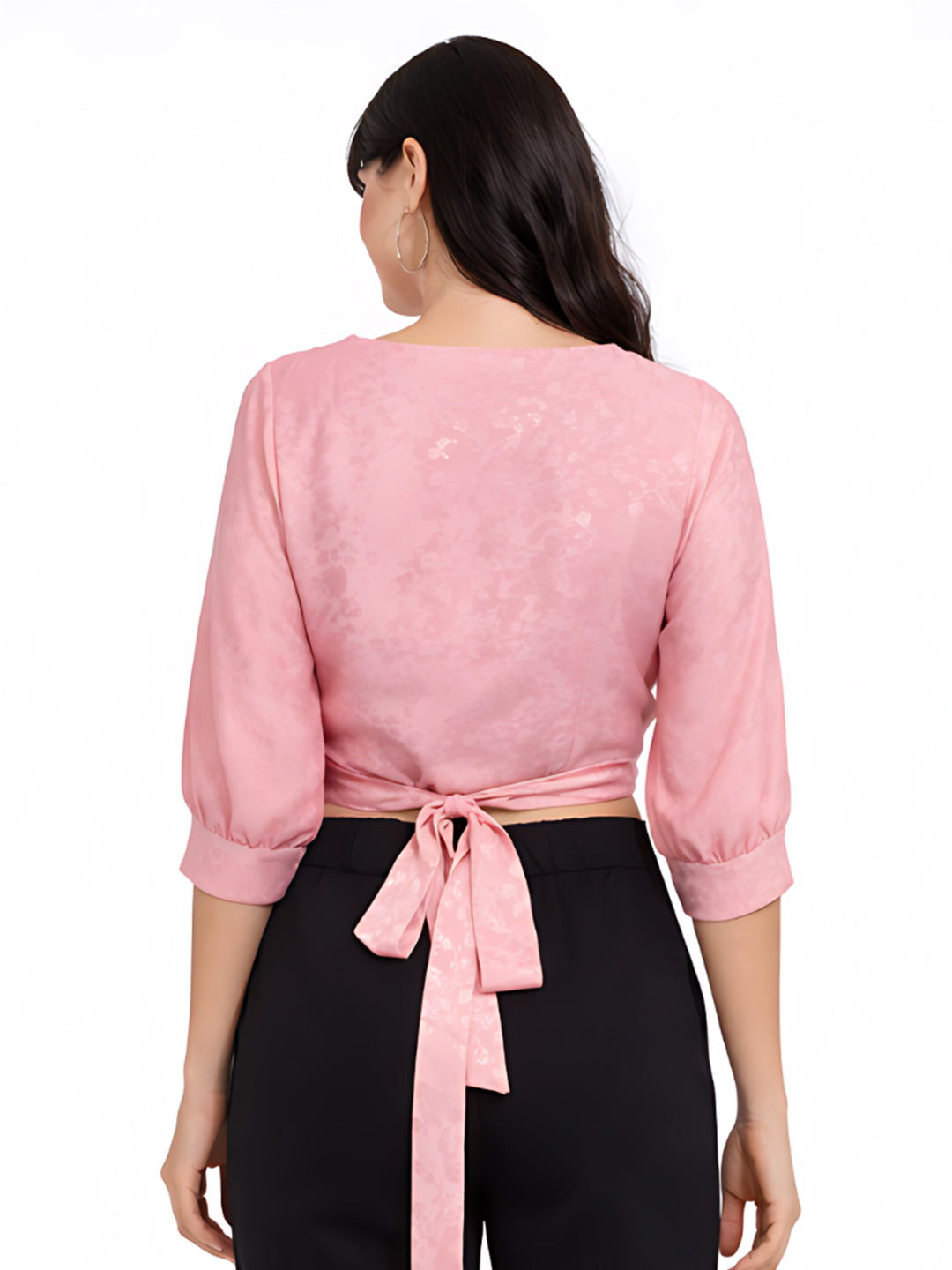 Pink Self Design Top