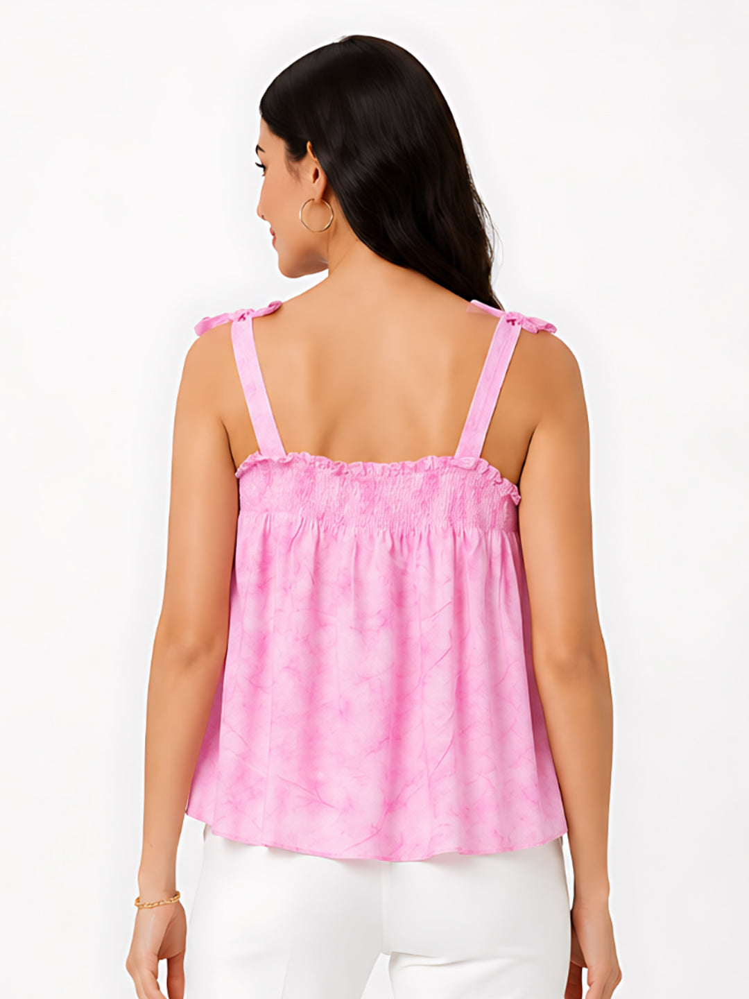 Pink Printed Elasticated Top