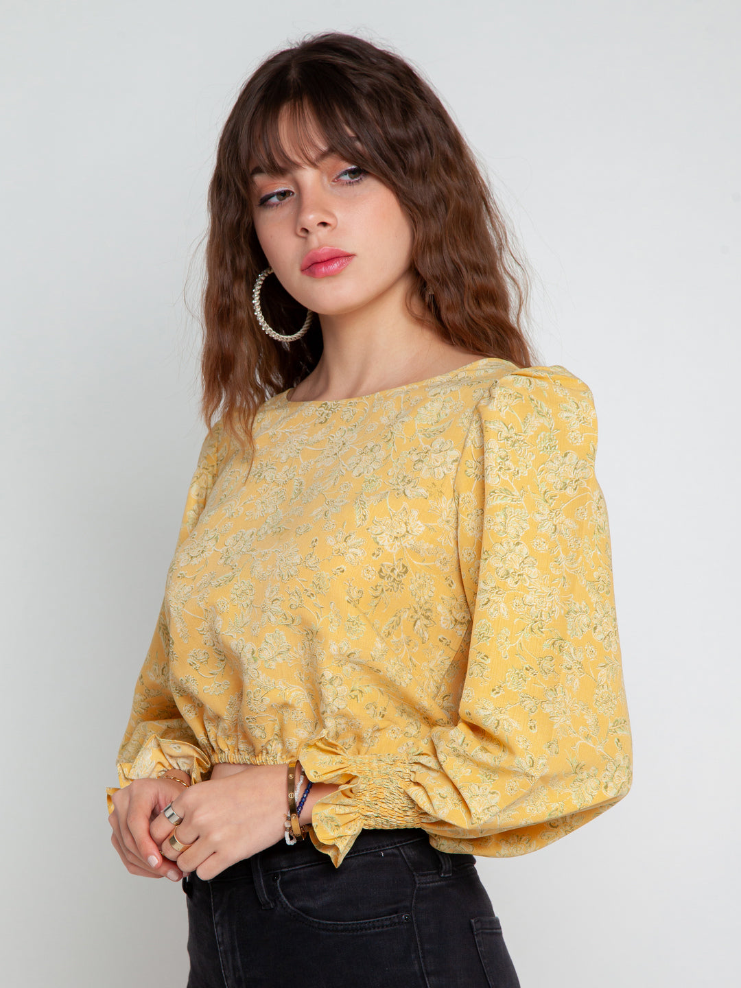 Mustard Bohemian Elasticated Top