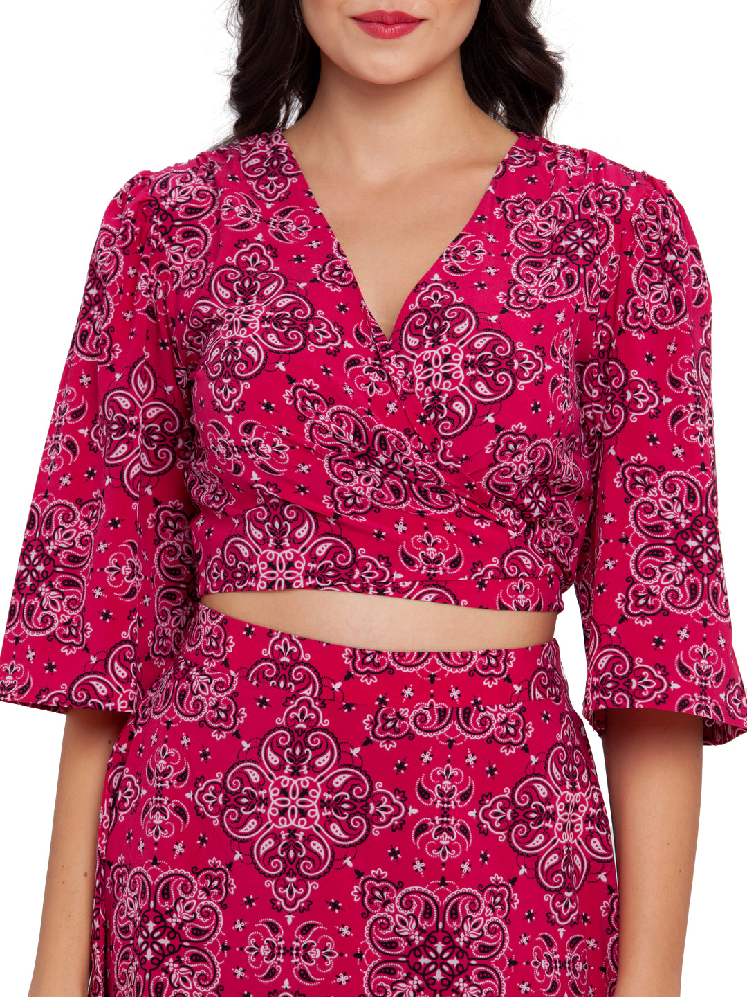 Pink Printed Tie-Up Top