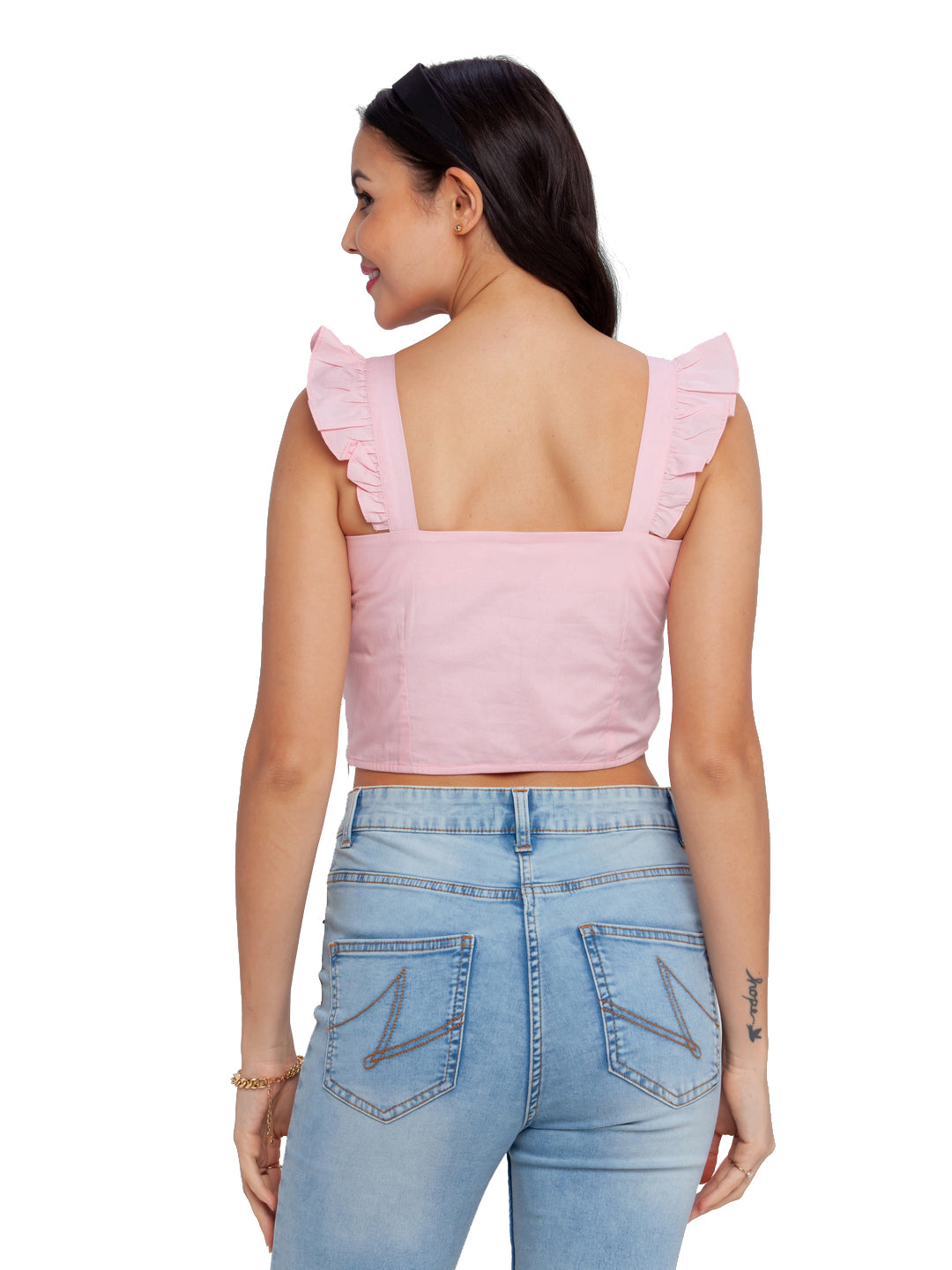 Pink Solid Fitted Top