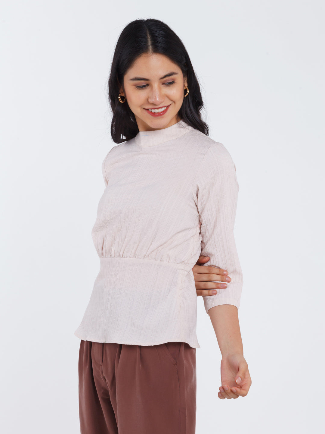 Pink Solid Straight Top