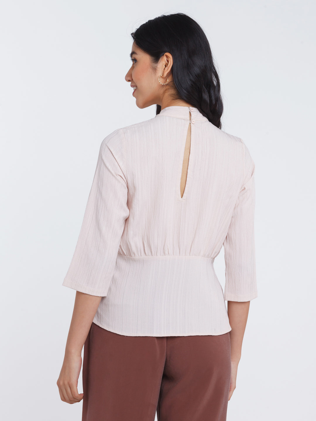 Pink Solid Straight Top