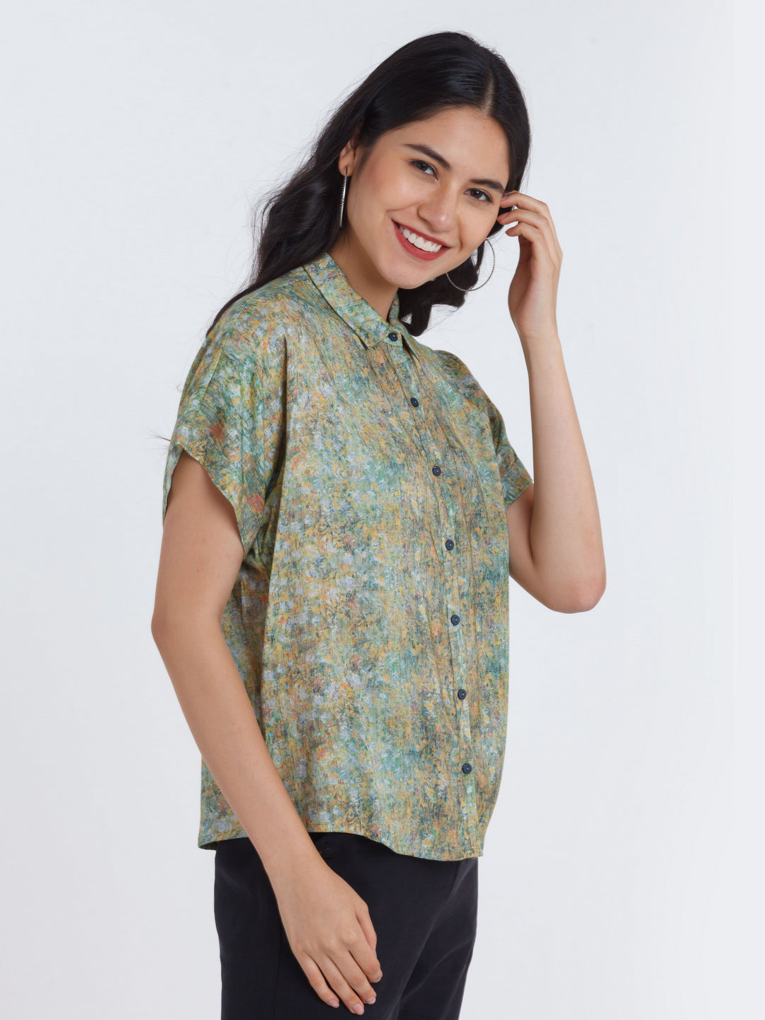 Multicolored Printed Straight Shirt