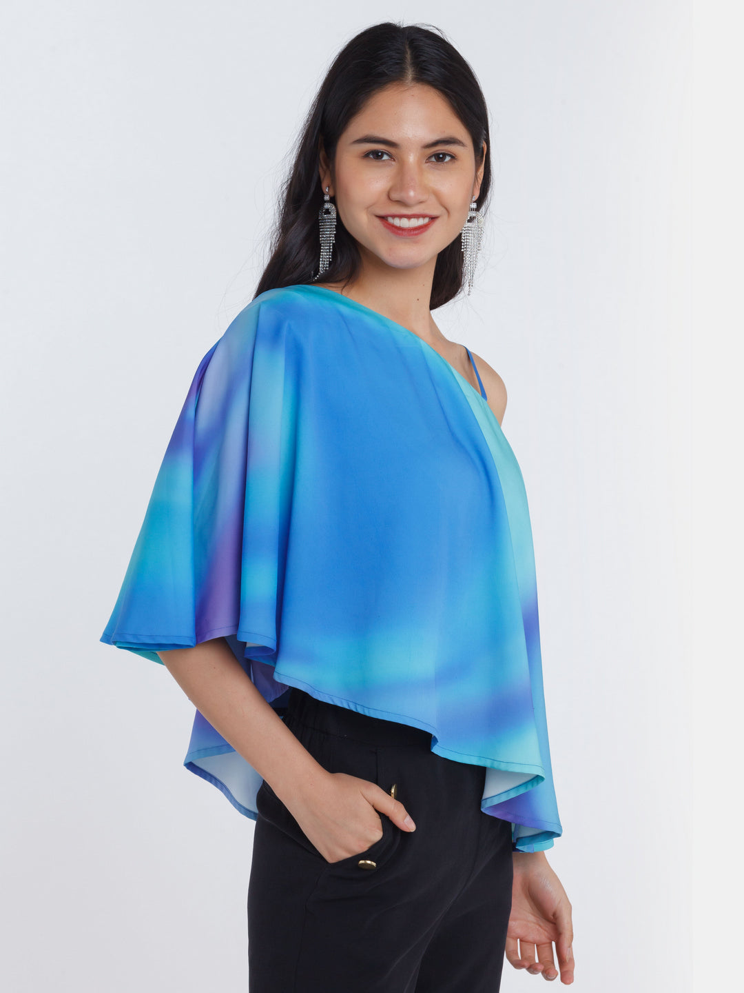 Multicolored Printed Off Shoulder Top