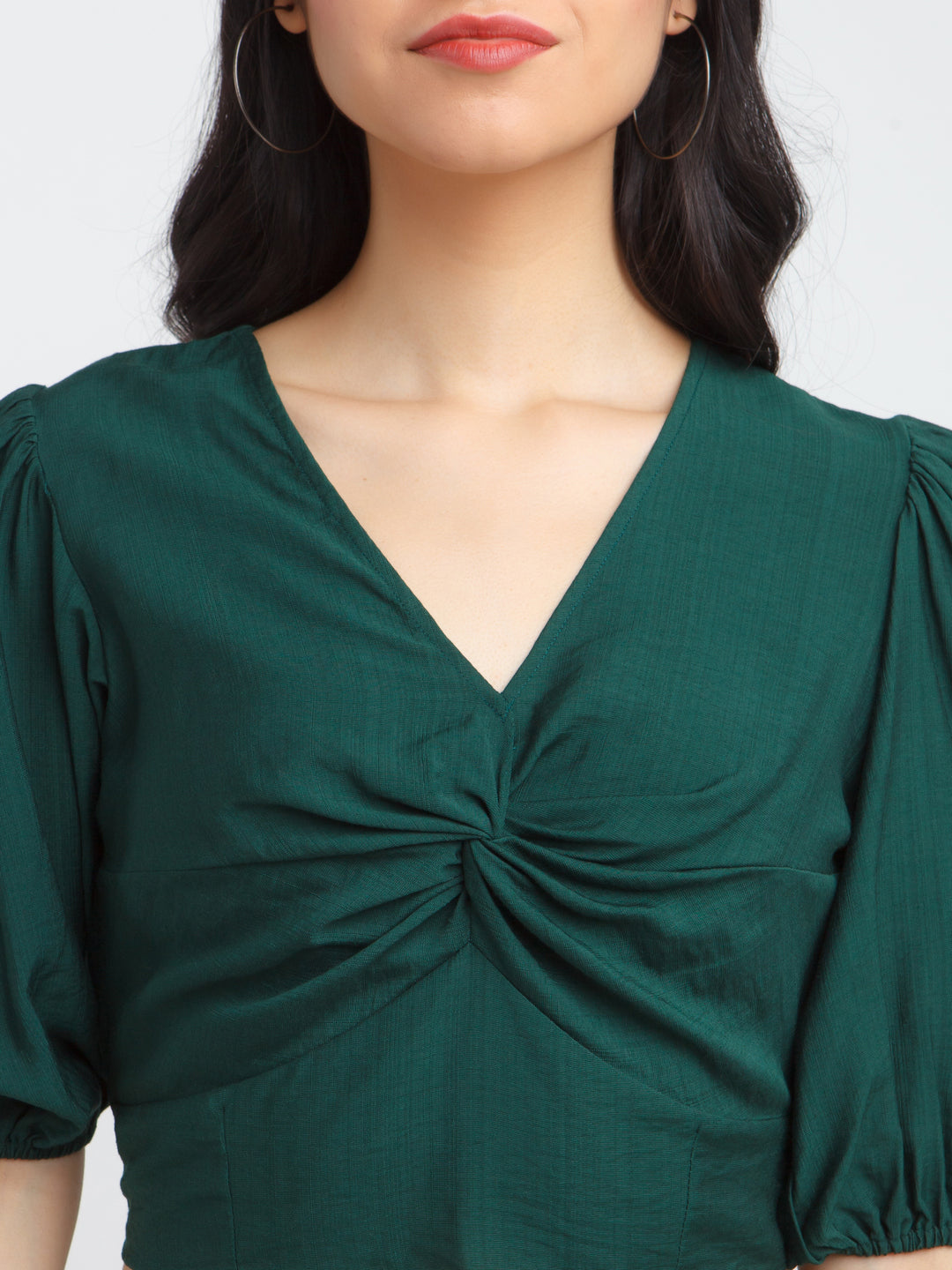 Green Solid Twisted Top