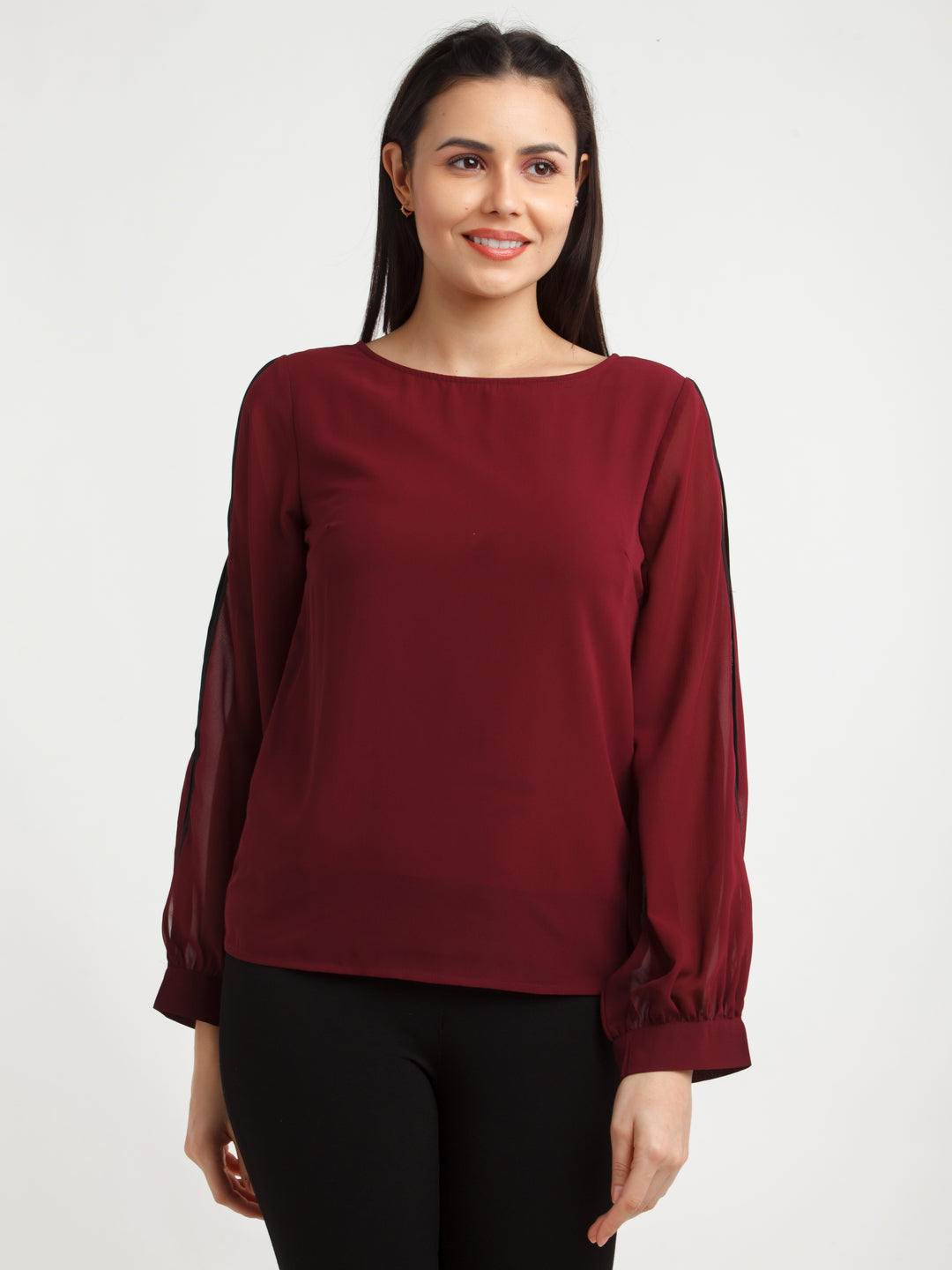 Maroon Solid Top