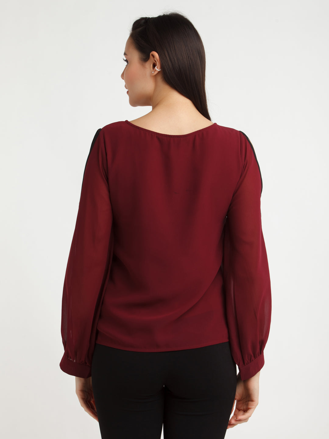 Maroon Solid Top