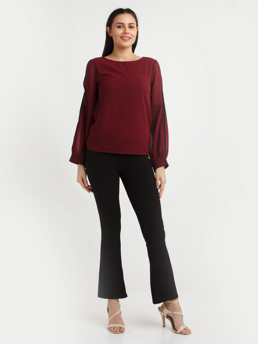 Maroon Solid Top