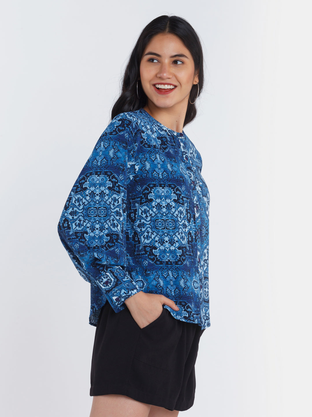 Blue Printed Shirt