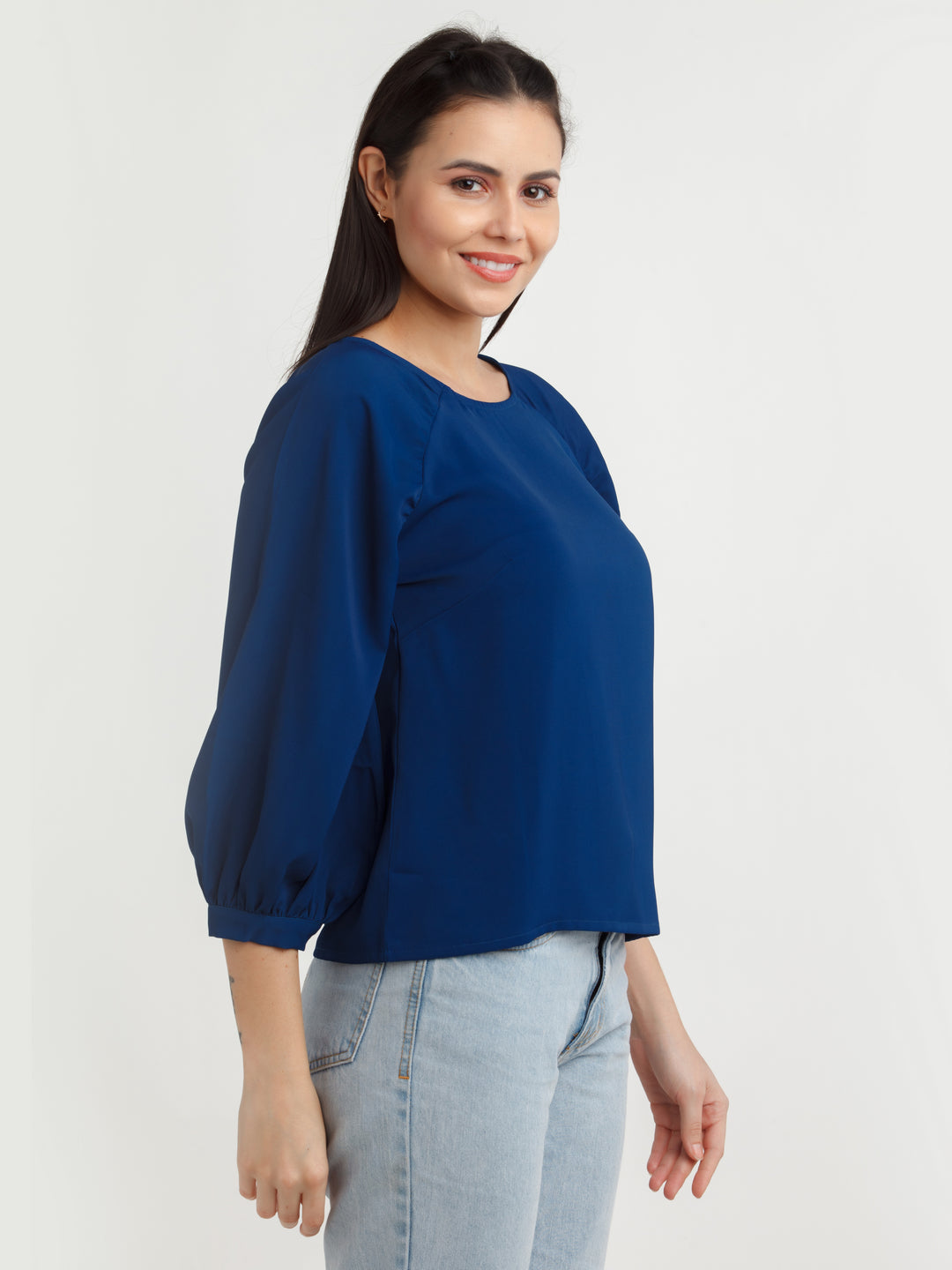 Navy Blue Solid Top