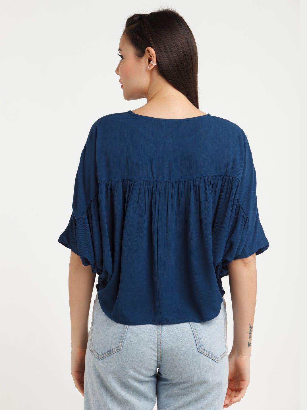 Navy Blue Solid Top