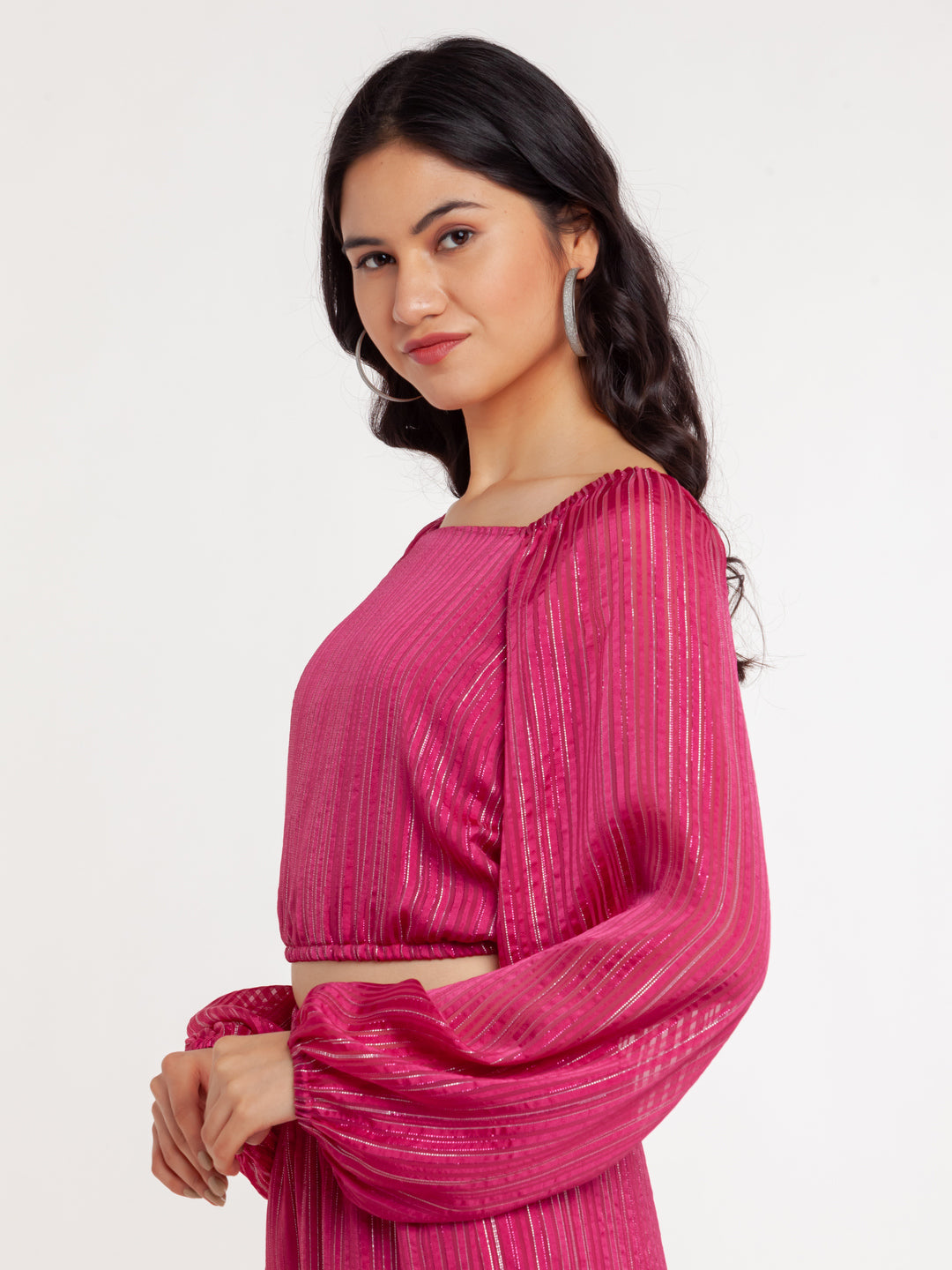 Pink Shimmer Elasticated Top