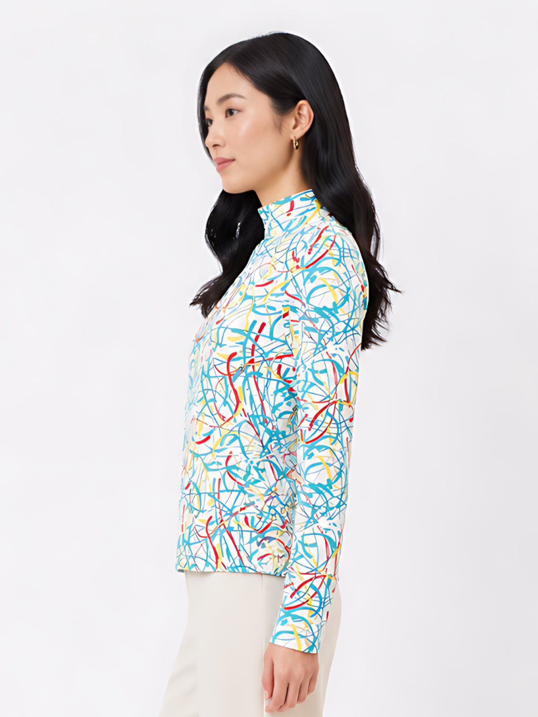 White Abstract Prints Regular Top