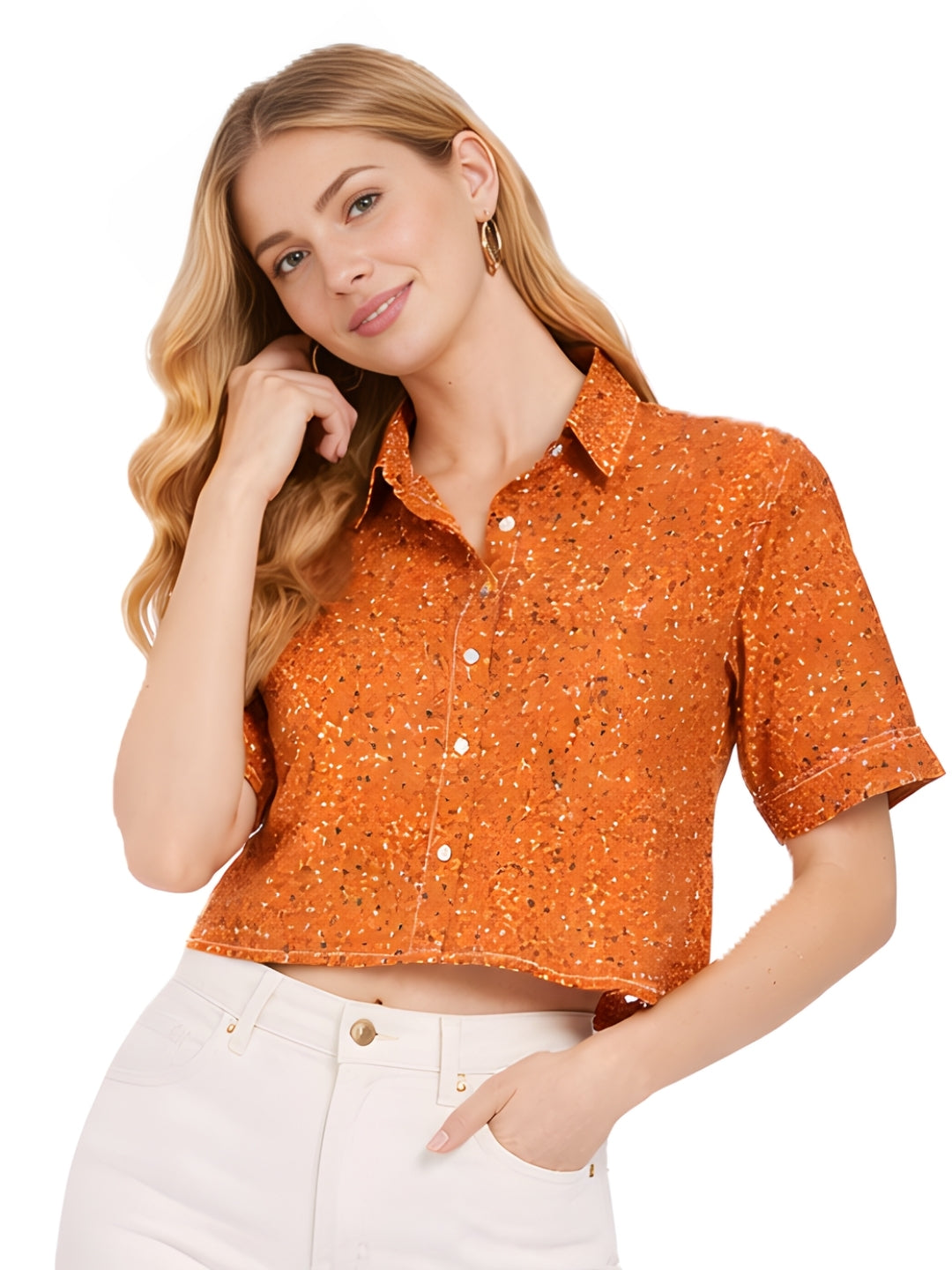 Brown Printed Regular Top