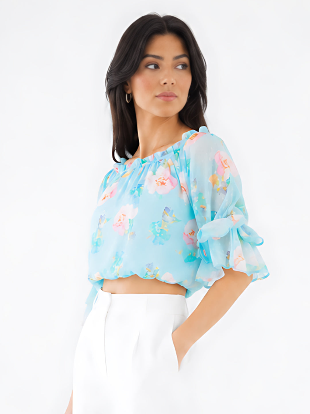Blue Printed Regular Top