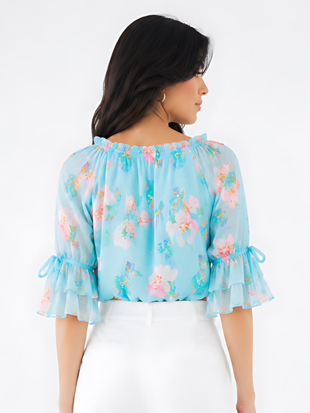 Blue Printed Regular Top