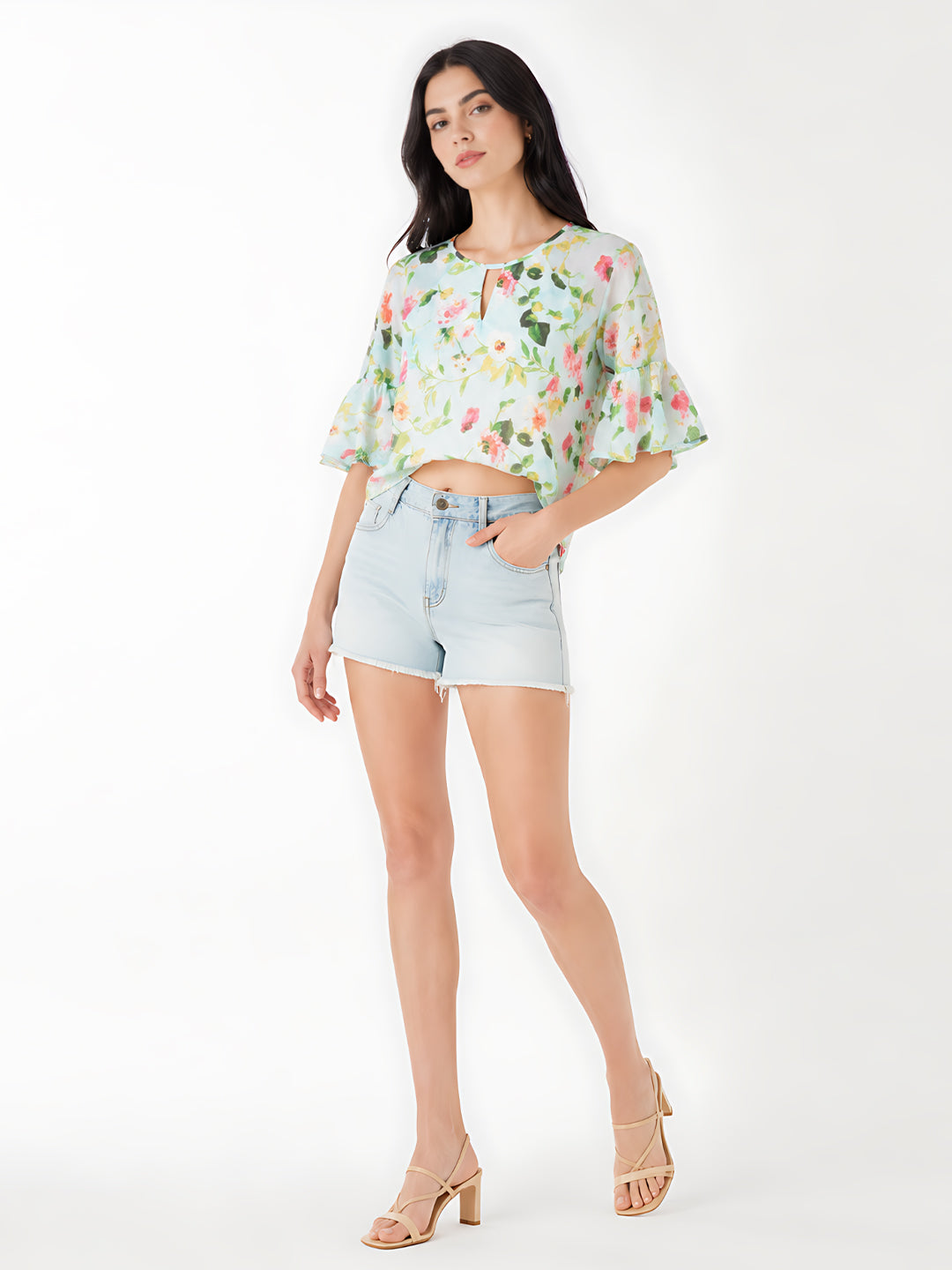 Blue Printed Regular Top