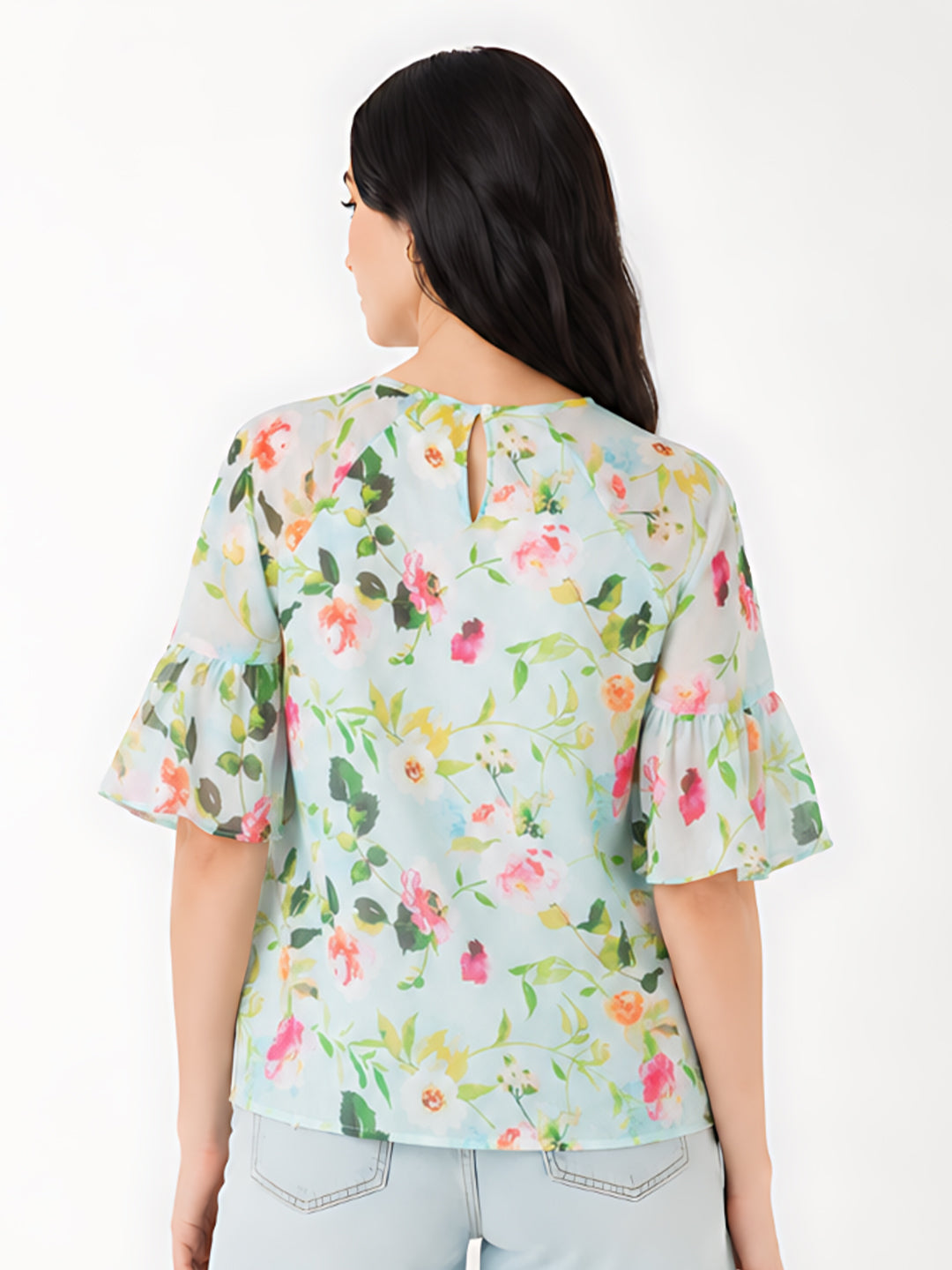 Blue Printed Regular Top