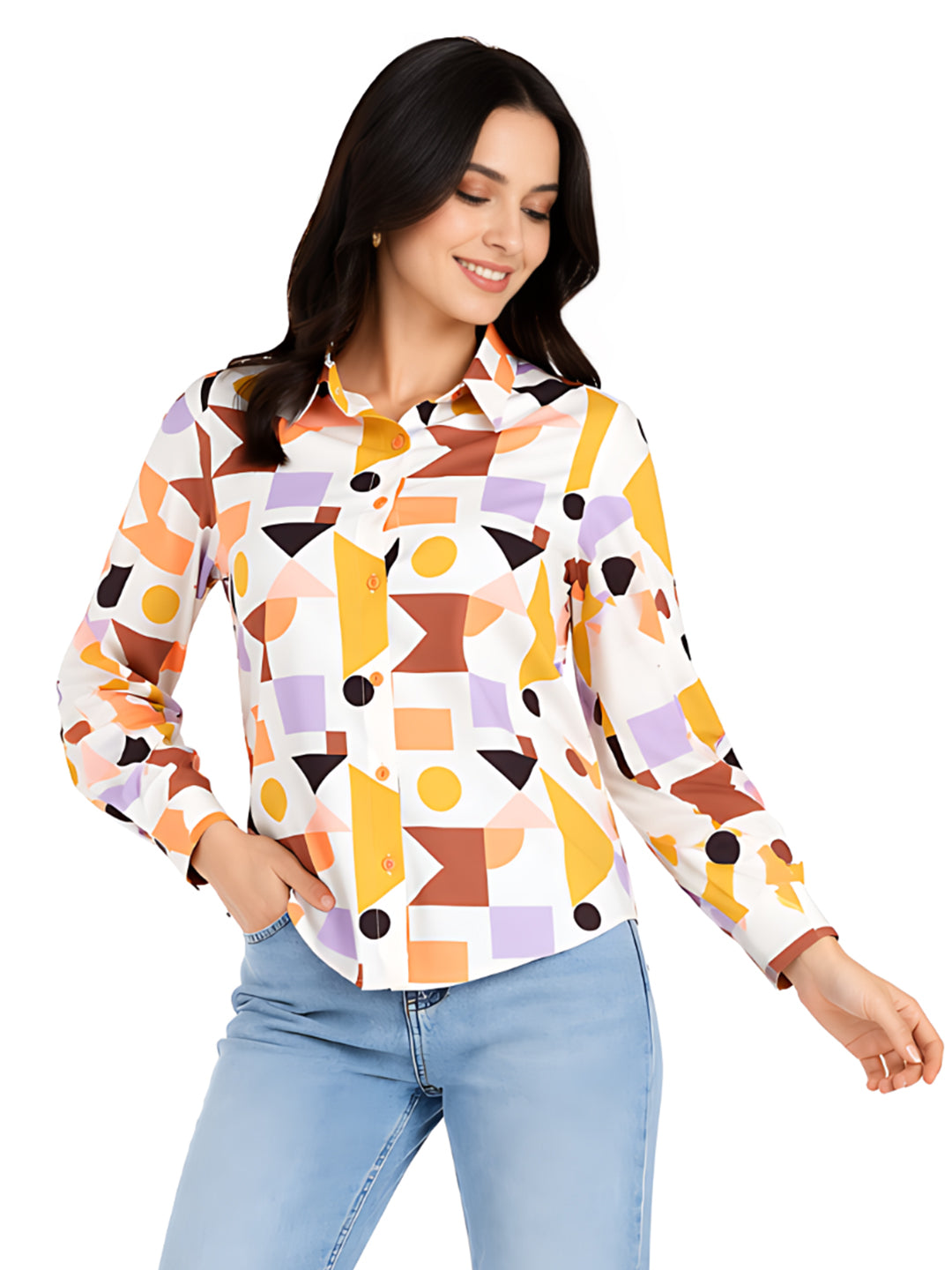 White Printed Regular Shirt