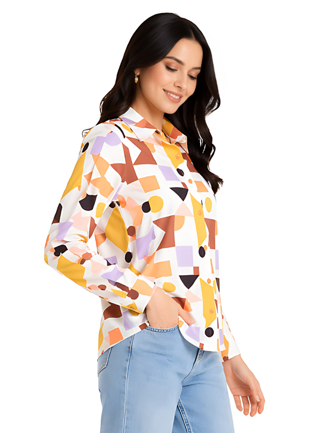 White Printed Regular Shirt