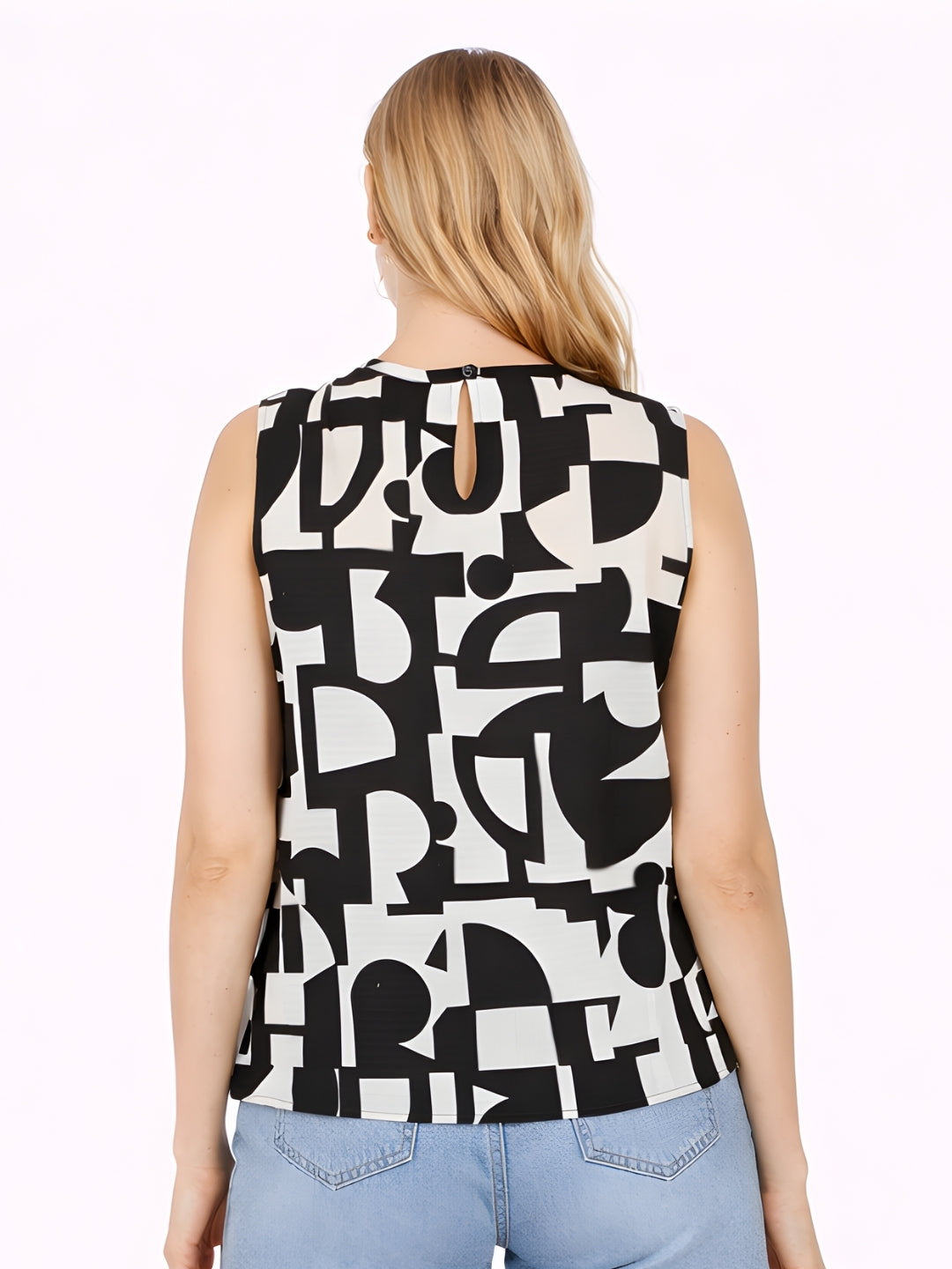 White Printed Regular Top