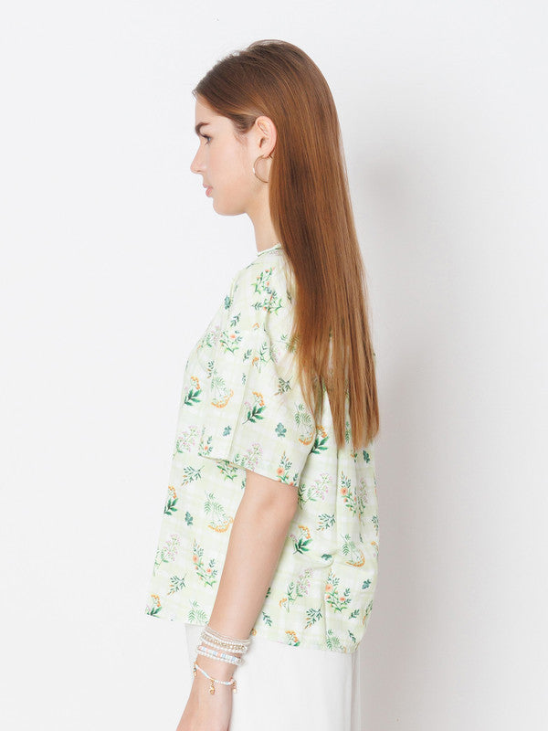 Green Printed Regular Fit Shirt-3