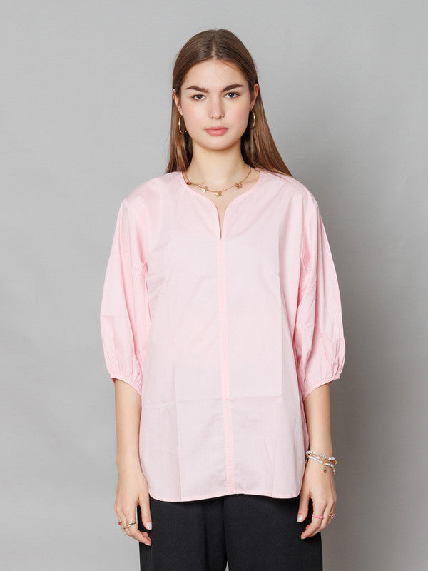 Pink Solid Relaxed Fit Top-2