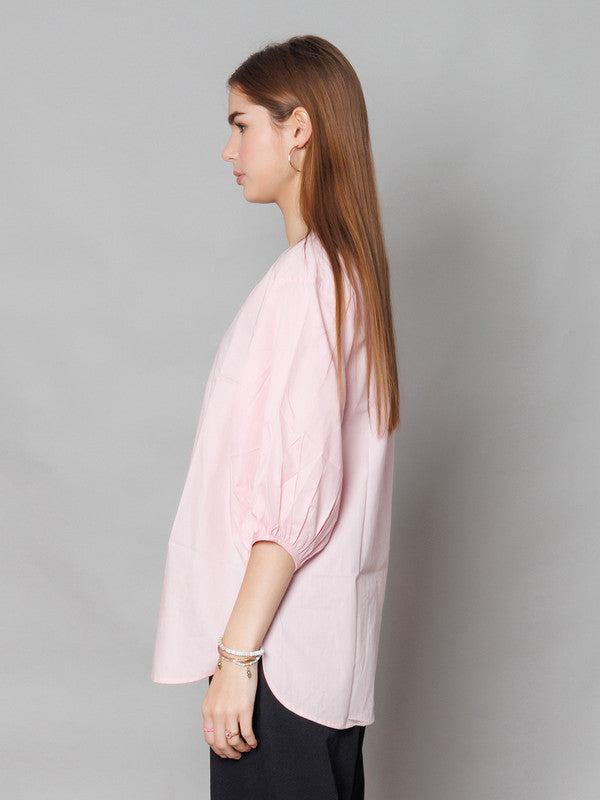 Pink Solid Relaxed Fit Top-3