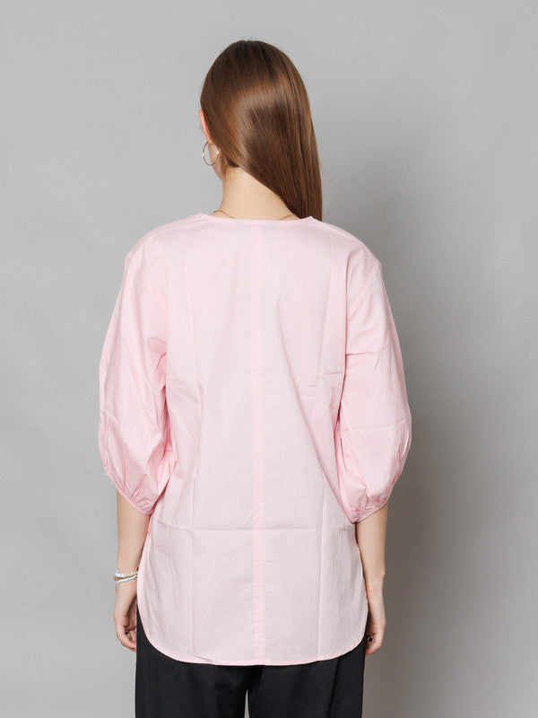 Pink Solid Relaxed Fit Top-4