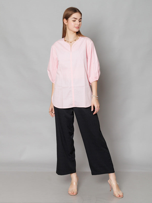 Pink Solid Relaxed Fit Top-5