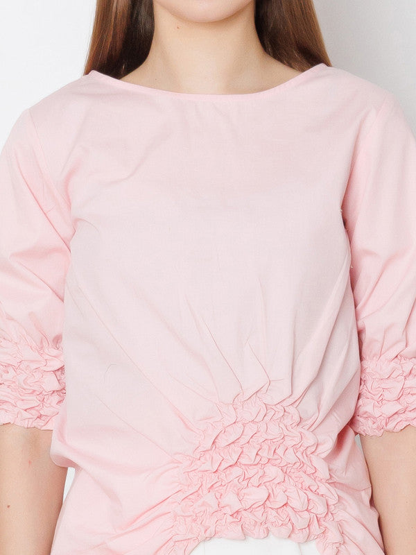 Pink Solid Regular Fit Top-6