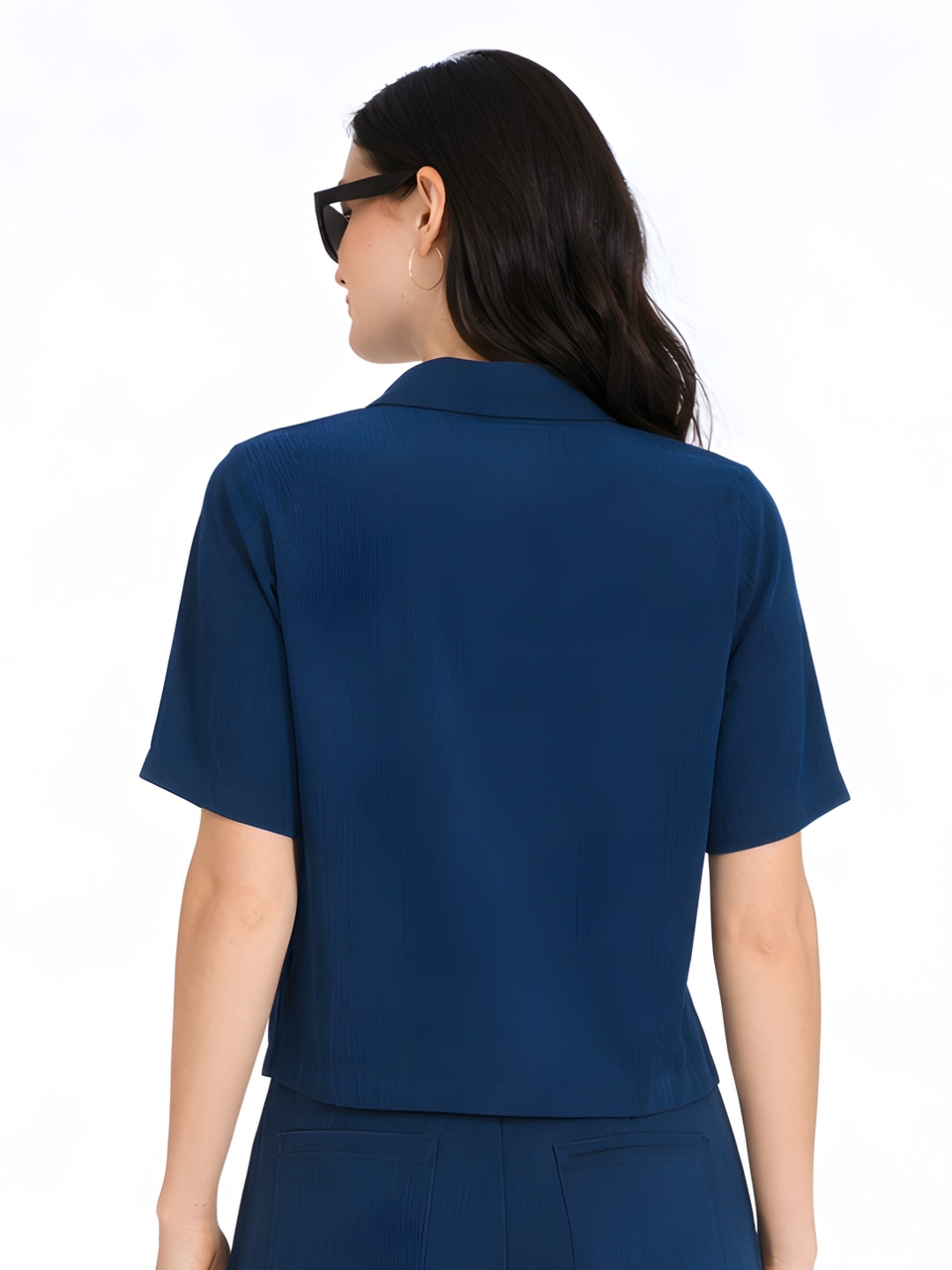 Blue Solid Basic Shirt