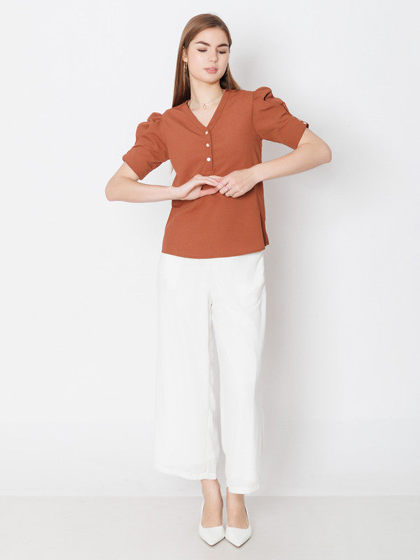 Brown-Solid-Textured-Basic-Top-1