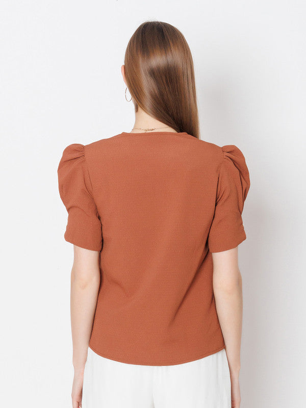 Brown-Solid-Textured-Basic-Top-4