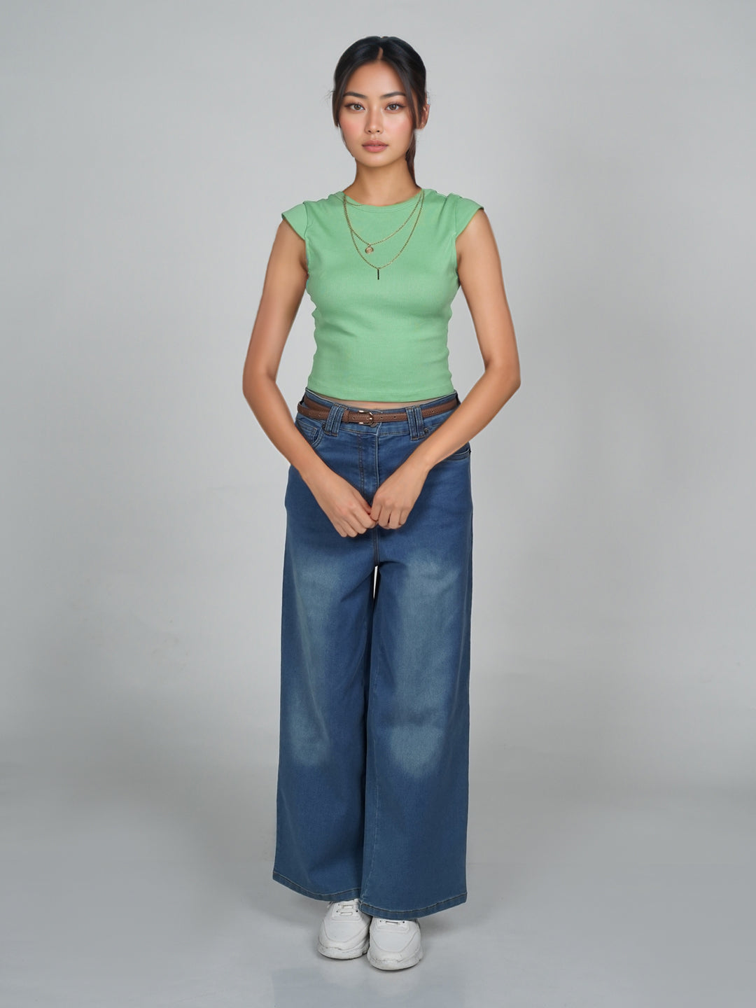 Green Solid Basic Top