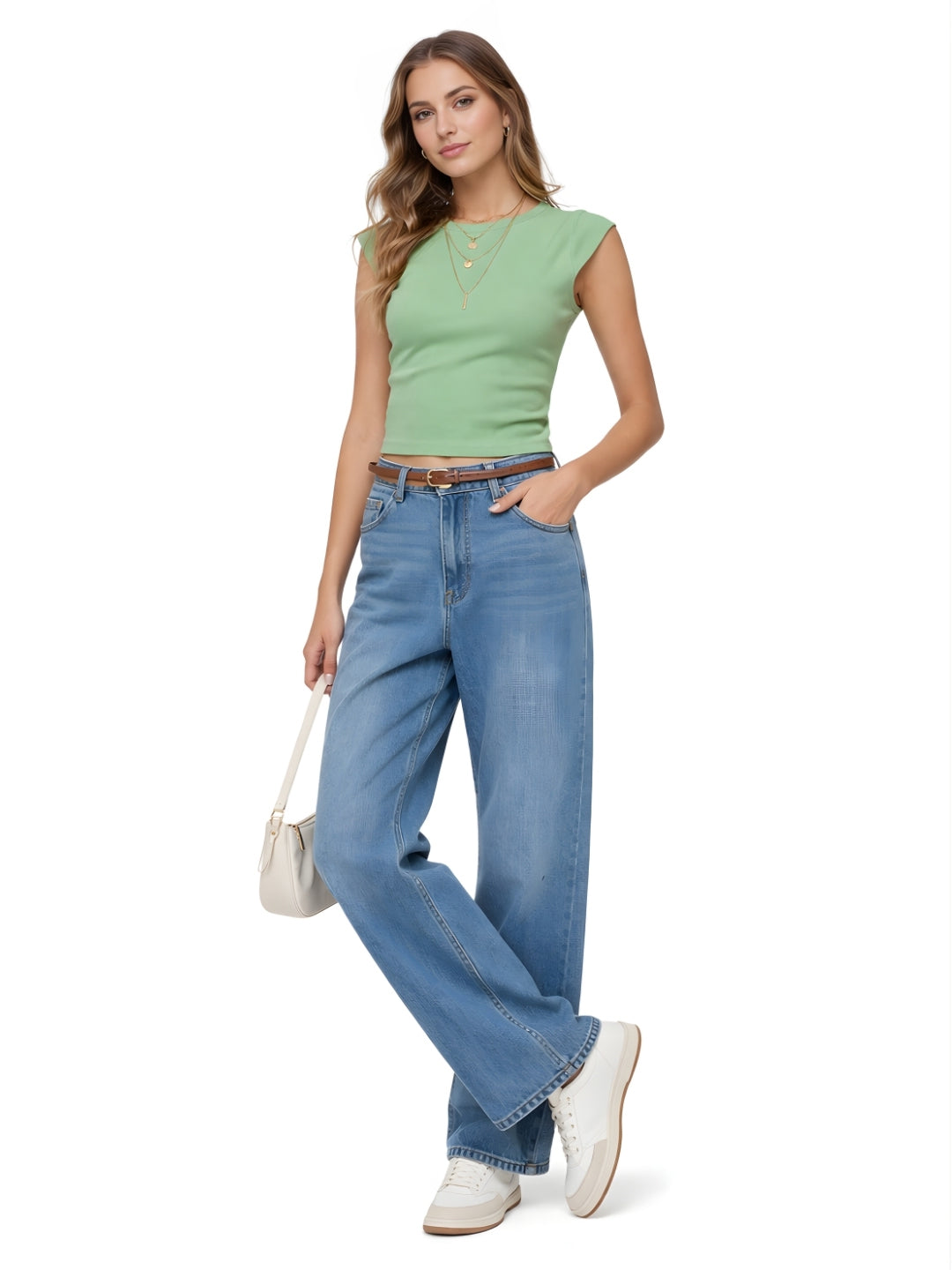Green Solid Basic Top