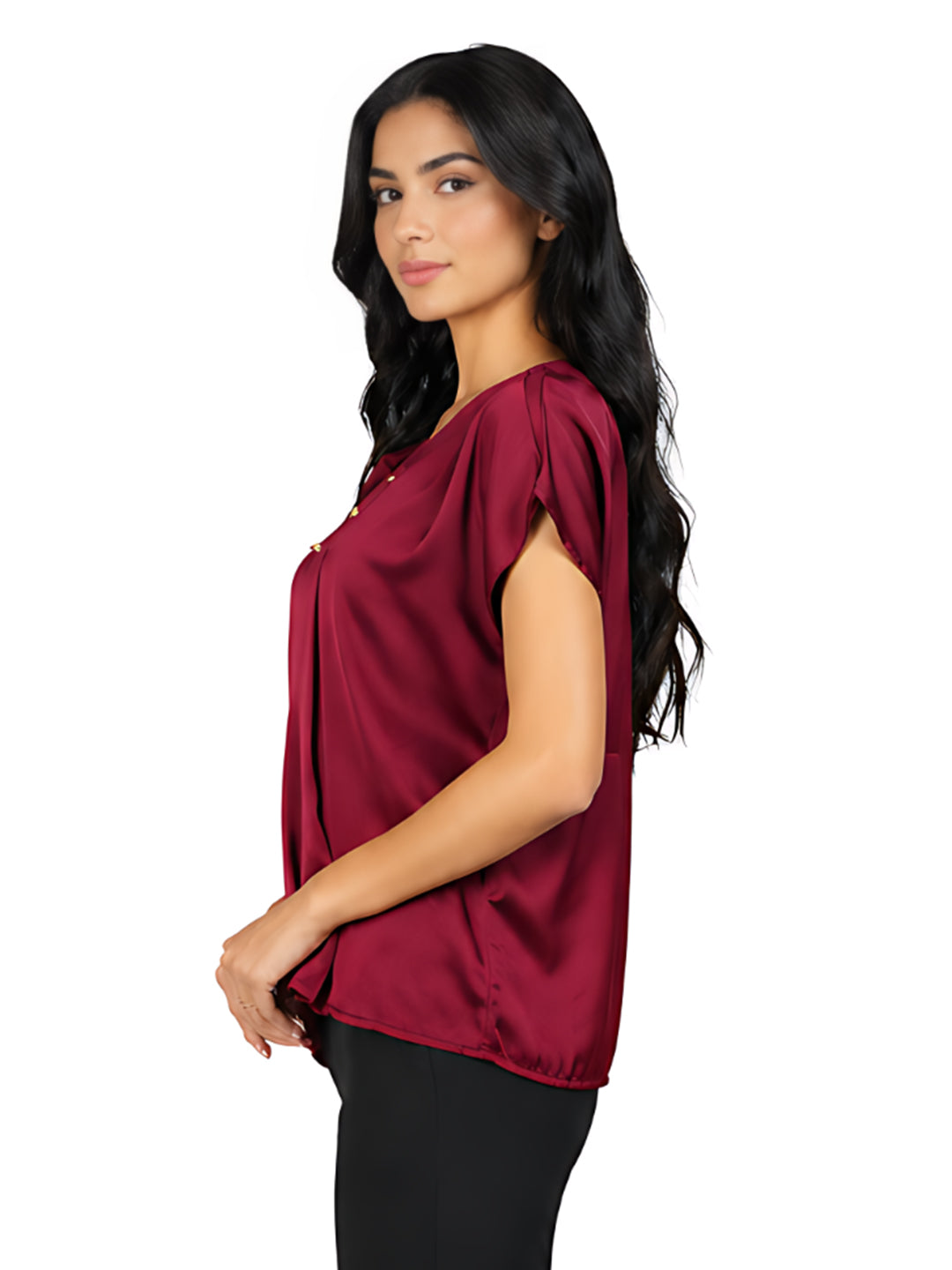 Maroon Solid Basic Top