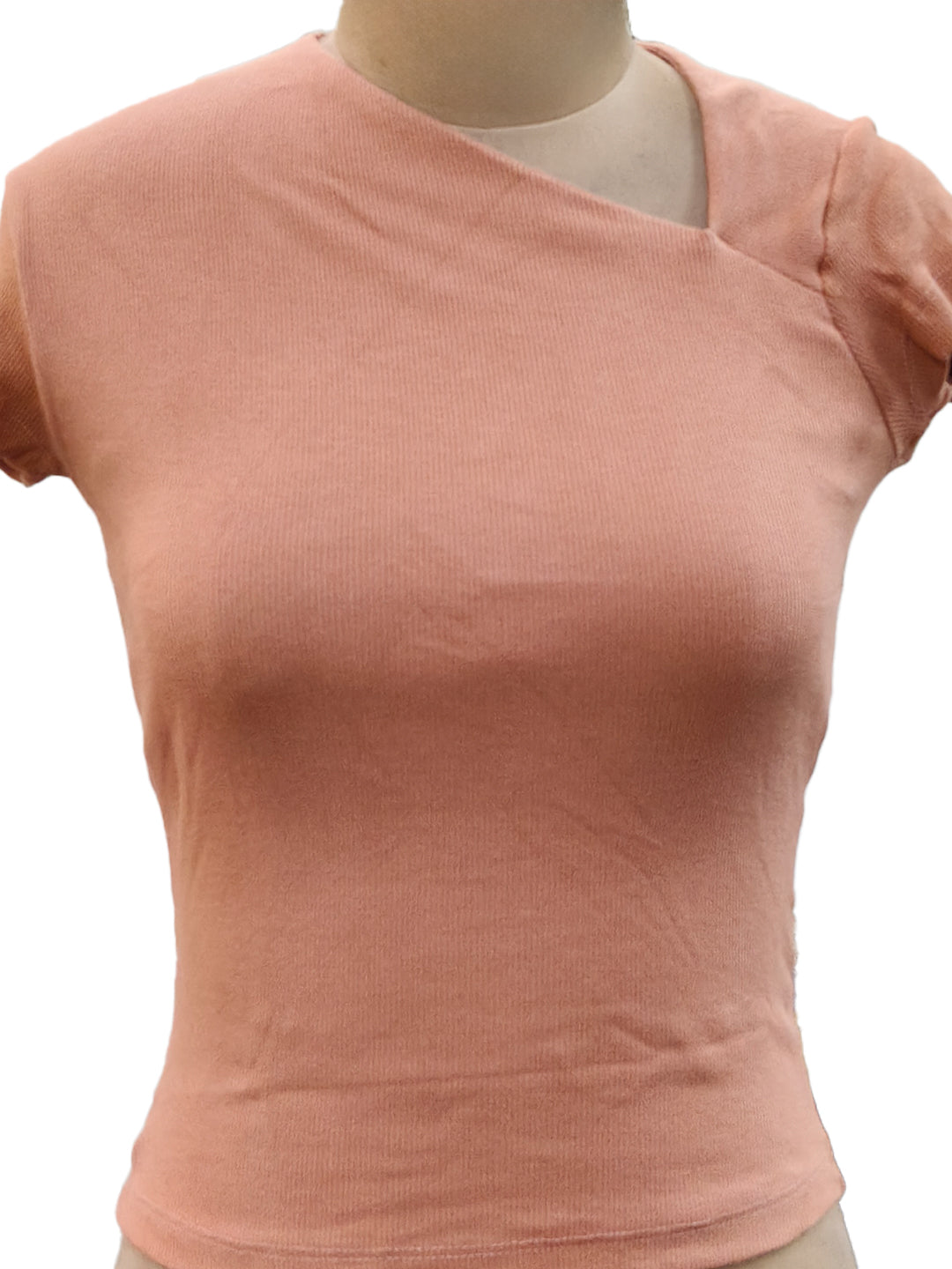Nude Plain Asymmetrical Top